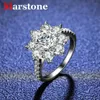 Anello solitario 100% 100% Real Moissanite Diamond Luxury Sun Flower Ring 2 Ct Lotus Anello da donna Fancy Wedding Anelli Sterling Silver Beliugli D240419