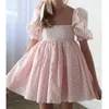 Festklänningar Elegant Lady Birthday Mini Y2K Kawaii Puff Sleeve Square Collar A-Lin Dress for Women Wedding Evening Prom Clothes