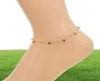 925 sterling silver cz drop anklet foot jewelry gold plated beaded chain cz station elegance women girl gift chain anklet 215cm6907307