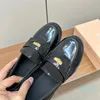 Leather Loafers Womens Dress Shoes Platform Flats low heel Casual Shoes Moccasins clogs Gold Return to the ancients Slip-On luxury Designer shoes 35-41