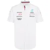 F1 herrpolo krage skjortor 2024 NY Formel 1 racing Team T-shirt kortärmad skjorta för män sommar avslappnad vit knapp skjorta