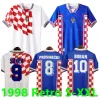 Topstees 1998 Home Away Suker Retro Jerseys Boban Croácia Jerseys Vintage Classic Prosinecki Futebol Camisa Soldo Stimac Tudor Mato