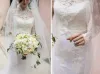 2024 Robes de mariée bohémie avec veste voile chérie appliques en dentelle jardin robes nues sexy