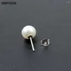 Stud Earrings ShinyGem Fashion 7-8mm Round Natural Freshwater Classic Elegant Cute Genuine Real Pearl For Women