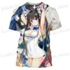 Herren-T-Shirts Neue Danmachi Hestia Anime Sexy Mädchen 3D Print Strtwear T-Shirt für Männer und Frauen lässig Mode übergroße Kinder Tops Kleidung T240419