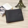 Clips Luufan Leather Money Clip Wallet 100% Genuine Leather Men Bifold Wallets For Credit ID Card Cash Clip Purse Portable 2021 New