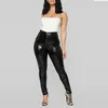 Pantalon féminin Femmes Faux Pu Leather Sexy Bodycon Leggings Autumn Winter Lady Stretch Skinny Crayer Pant High Taies Pantalon Custom