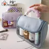 Bolsas cosméticas Bolso de viaje portátil Organizador de maquillaje impermeable con cremallera lavable con mango de gran capacidad para niñas que viajan