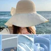 Berets Adjustable Bow Fisherman Hat Portable Wide Brim Breathable Bucket Foldable Anti UV Sun Visor Cap Summer