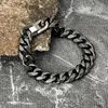 Chaîne 13 mm Bracelet Black Men Vintage Courb en acier inoxydable Coubain Lien Hiphop Hiphop Trends Handmade Wholesale bijoux Boyfriends Cadeaux D240419