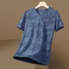 Tunna sommarkamouflage Ice Silk Kortärmad överdimensionerad lös och mångsidig snabb torkning av andningsbar t-shirt för herrekläder