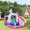 Partihandel kommersiell färgglad enhörning Uppblåsbar bouncy Castle Water Slide Combo Moon Kids Bounce House till salu från Kina