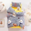 3PCS Cartoon Cotton Crib Kit Baby Coral Polare Zestaw pościeli zawiera poduszkę złoża łóżka bez wypełniacza CP11 240417