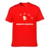 Camisetas femininas NESECITO CERVEZA CERVENTE ESPANHOLO ESPANHOLO Mens camisa preta de algodão em tamanho grande Homens de moda unissex da moda