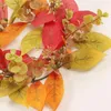 Fleurs décoratives 20 cm anneaux de bougie d'automne couronnes en tissu de soie légers récolte ornements de table guirlande pour Thanksgiving Halloween