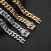 Nieuwe bliksem zirkoon veer gesp buckle roestvrij staal Cubaanse ketting hiphop titanium sieraden heren armband