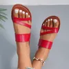 Rimocy Summer Flat Heel Sandals for Women Casual Plus Size Beach Slippers Woman Pu Leather Strap Slipon Gladiator 240412