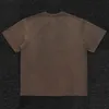 Camisetas casuais de rua de rua alta do pescoço redondo de manga curta de manga curta de luva curta