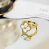 Senior ontwerper Vancleff Ring met diamant vrouwelijk puur zilver 18K witte moeder shell rood jade merg Lucky v Gold Ring High Edition