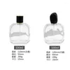 Garrafas de armazenamento garrafa de perfume de vidro sofisticado sub-garrafão de 100 ml de malha lateral quadrada spray Bayonet Cosmetics vazios garrafas de recarga vazias)
