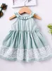 2024 Dress, Children's Girl's Dress, Summer Baby Girl's Suspender, Sleeveless Ruffle Edge, Round Neck, Lace Skirt, Princess Skirt