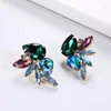 Boucles d'oreilles exagérées Couleur or Deep Bleu Rhinaistone Girls Big Fashion Ferts ethniques Perles Hollow pour femmes bijoux de fête