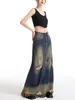 Rokken zawahiki voor vrouwen voorjaar herfst gat hoge taille a-line mode casual vintage y2k esthetische denim long faldas
