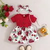 Abiti da ragazza vestito bambina da 0 a 3 anni Summer Short Short Fashion Cute Kids Floral Kids Dresses per neonati neonati D240423