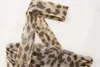 Kvinnors tankar leopard tryck veckad tyll beskurna topp för kvinnor mode sexig flicka rygglös hängbältet amerikansk retro halterhals