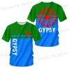 Men's T-Shirts 2024 Summer Hot Sale Mens T-shirts Roman Gypsy Flag 3d Print Short-slved T Shirt Men Clothing Outdoor Casual Oversized Tops T240419