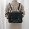 Mode unisex retro grundläggande portföljer ryggsäckar handväskor kvinnor studenter skola botten tappar satchel axelväskor 240418