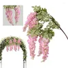 Decoratieve bloemen Silk Wisterias Fake Faux Wedding Tridented Retta Vines Home Decorations for Anniversary