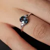 Anello solitario potiy genuino naturale naturale ovale blu topazio blu 925 anello solitario in argento sterling per donna gemma gemma raffinata gioielleria di gioielleria d240419