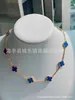 Designer Brand High Edition Gloden Van Four Leaf Grass Necklace Female 18k Rose Gold White Fritillaria Pendant Ten Flower Agate Collar Chain