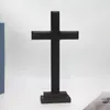 Figurine decorative Cappella Wood Cross Gesù Decorazione mostra regali di reliquie di preghiera da collezione