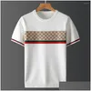 Mens T-Shirts T Shirts 2023 artı Boyut Sonbahar Yarım Kollu Kazak Kısa T-Shirt Bee Jacquard Nakış Gündelik Hat Üst Damla Deli OTP0U