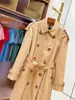 Dames Trench Coats Designer Dames Zipper Decoratie Long Wind Breaker Honey X5ZS