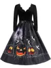 Casual jurken dames Halloween -jurk lange mouw elegant vintage festival prinses feest kostuum 50s 60s robe