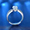 Solitaire ring 925 Sterling Silver 1 CT Moissanite Diamond Crown Ring Dames High Fashion voorstel Verjaardagscadeau voor moeder D240419