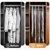 Storage Bags Hanging Vacuum Transparent Space Clothes Compression Organizer Reusable Garment Protector Bag