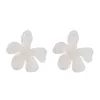 Andere Übertreibung Große weiße Doppelschicht -Acryl -Blumenohrringe für Frauen 2022 Bohemian New Trendy Big British Style Ohrringe Schmuck 240419