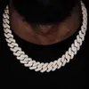 Fast shipping hip hop jewelry for men women custom 925 sterling silver Iced out 18mm cuban link moissanite chain