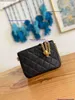 laptop 7A leather bag Wallet Real Leather Tier Mirror Quality Women Black Quilted Coin Purse Lady Credit Card Wallets Luxury Designers Fashion Box Bags 19cm Womens