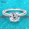 Solitaire Ring Smyoue White Gold 2ct 100 ٪ Moissanite خاتم الخطوبة للنساء S925 Sterling Silver Lab Diamond Promise Band Band Jewelry D240419