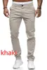 Mens Fashion Casual Simple Skinny Long Trouser Cargo Pants Slim Fit Solid Color Straight Pants 240408