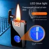 New Smart Voice-controlled Ignition Kerosene Lighter Large Capacity Blue Light Transparent Transom Retro Lighter Creative Gift