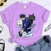 Herren-T-Shirts Neue Fushiguro Megumi T-Shirt Mode Persönlichkeit Lose Slve Strtwear Casual Anime Harajuku TS T240419