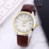 2024 Novos relógios de luxo de alta qualidade Três pontos Mens Automático relógio mecânico Designer Relógios de pulso Top Brand Fashion Leather Strap