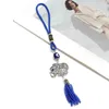 Keychains Lucky Eye Alloy Elephant Blue Turkish Evil Bead Keychain Rope Chain Tassel Wall Hanging For Women Girls Men Fashion Jewelry