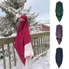 Kvinnor Ramadan Eid Muslim Chiffon Abayas Hijab sjalar Ladie Arab Solid Color Soft Big Turban Islamic Hijabs Headdress240403